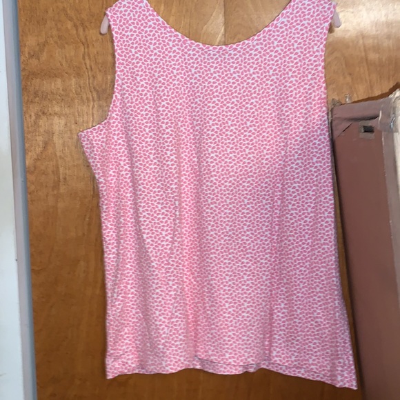 Land’s End pink petal print cotton tank top, size XXL - Picture 3 of 3